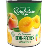 Demi pêches au jus ROCHEFONTAINE, boite 4/4, 480g
