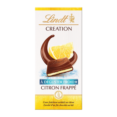 Chocolat au citron frappé LINDT, Tablette de 150g