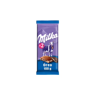 Chocolat au lait et éclats Oréo MILKA, tablette, 2x100g