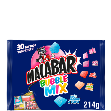 Chewing gum Bubble Mix MALABAR - Sachet de 214g