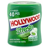 Chewing-gums 2 Fresh menthe verte/chlorophylle sans sucre bottle HOLLYWOOD 40 dragées 88g