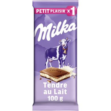 Chocolat au lait tendre MILKA, tablette 100g