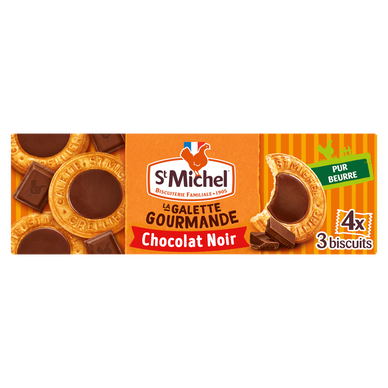 Galettes nappées chocolat - ST MICHEL - 4x3 biscuits - 121g