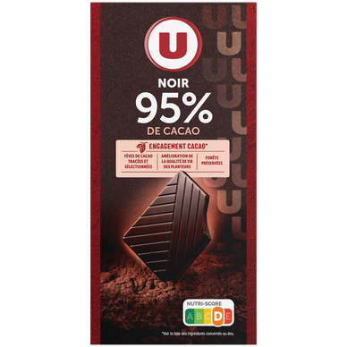 Chocolat noir côte d'Ivoire 95% cacao  80g