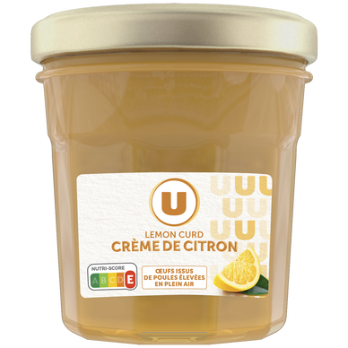 Confiture de lemon curd, crème de citron à tartiner  pot de 380g