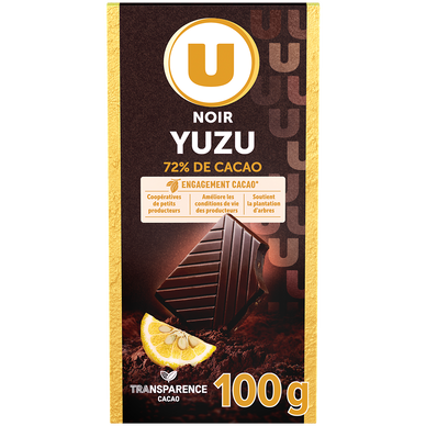 Chocolat noir yuzu  Tablette de 100g