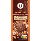 Chocolat au lait noisettes & éclats de biscuit & caramel, - tablette 180g