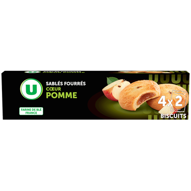 Biscuits Sablés fourrés coeur pomme, 100g