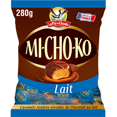 Bonbons Michoko Chocolat au lait et caramel LA PIE QUI CHANTE - Sachetde 280g