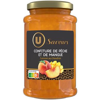 Confiture de pêche et mangue , pot de 315g