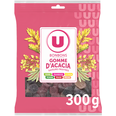 Bonbons gommes saveurs fruitées  - Sachet 300g
