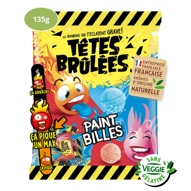 Bonbon fraise et framboise kitache TETE BRÛLÉES, 135g