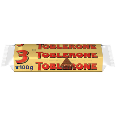 Chocolat barres Toblerone lait 3x100g - Paquet de 300g