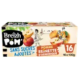 Dessert fruitier Coupelles pomme et pomme reinette d'Armorique BREIZH'POM, 16x100g