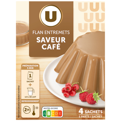 Les entremets préparation pour flan café  4 doses, 180g
