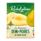 Demi poires au sirop léger ROCHEFONTAINE, boîte 1/2 230g