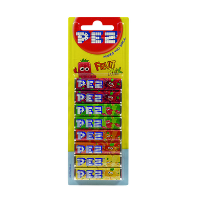 Recharges de bonbons aux fruits pour distributeur PEZ, 8 paquets, 68g