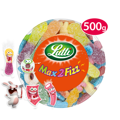 Bonbons Assortiment Max 2 Fizz piquants LUTTI - Boîte de 550g