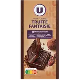Chocolat noir fourré à la truffe fantaisie, éclats de fèves de cacao caramélisés  Tablette de 150g