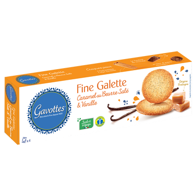 Fine galette au caramel au beurre salé et vanille GAVOTTES, 120g