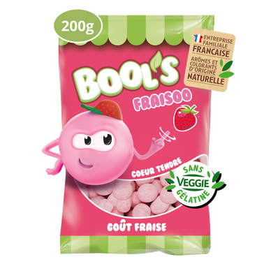 Bonbons tendres aromatisées à la fraise BOOL'S 200g