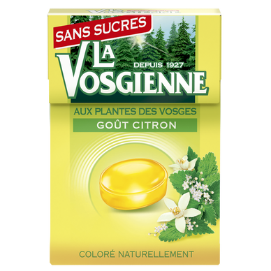 Bonbons goût citron sans sucres LA VOSGIENNE, boîte 49g