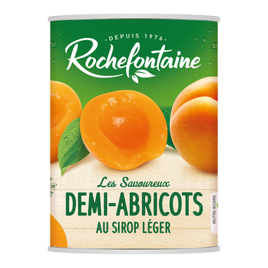 Demi abricots au jus ROCHEFONTAINE, boîte 4/4, 480g