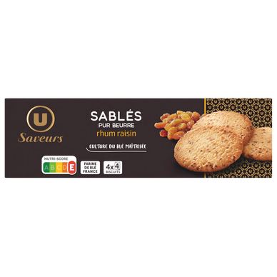 Biscuits Sablés saveur rhum raisins paquet de 120g