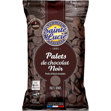 Palets de chocolat noir 125g nouveau