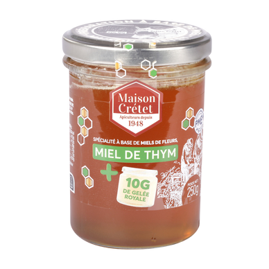 Miel de thym et gelée royal MIEL CRETET, 250g