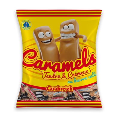 Caramel beurre salé sel de Guérande CARABREIZH, barre de 150g