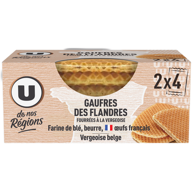 Gaufres pur beurre fourrées à la vergeoise 2x4 256g