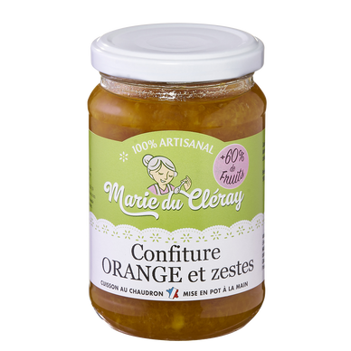 Confiture d'orange et zestes MARIE DU CLERAY, pot de 350g