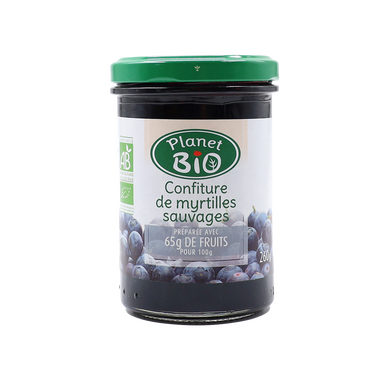 Confiture de myrtilles bio PLANET BIO 260g