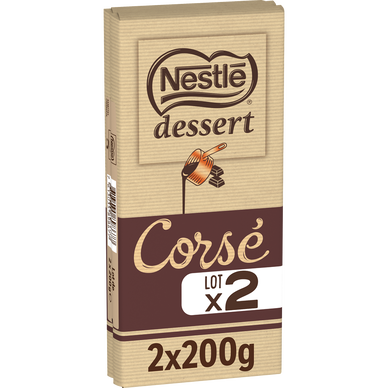 Chocolat noir corsé pâtissier NESTLE DESSERT - 2 tablettes de 200g