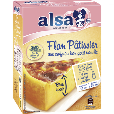 Préparation flan pâtissier aux oeufs ALSA 2 sachets 740g