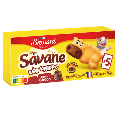 P'tit savane léo l'hippo coeur choco BROSSARD, x5, 150g