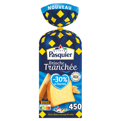 Brioche tranchées nature -30%sucre PASQUIER 450g