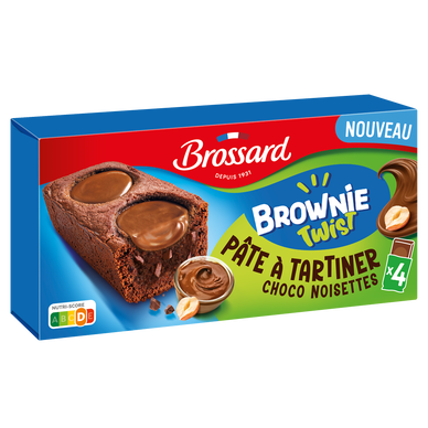 Brownie twist individuel choco noisette BROSSARD x4 156g