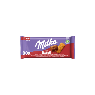 Tablette de chocolat au lait biscoff MILKA 90g