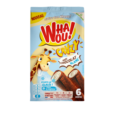 Crêpes fourrage goût chocolat blanc WHAOU! Fou x6 180g