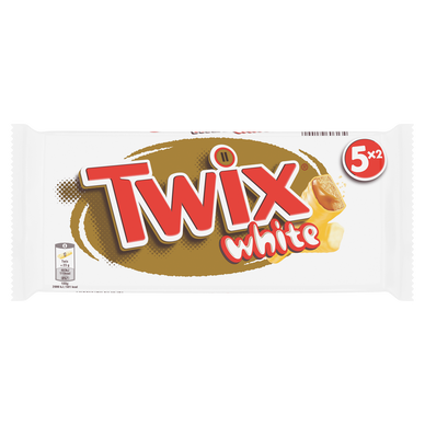 Biscuit nappage caramel enrobé chocolat blanc TWIX x5 230g