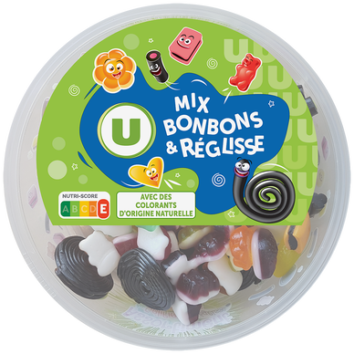 Assortiment de bonbons gélifiés réglisse bac 600g