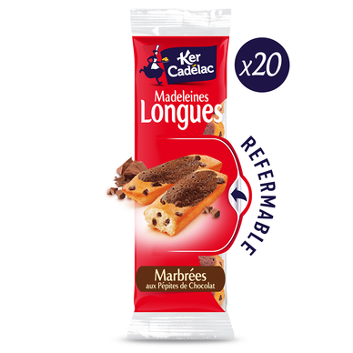 Madeleines longues marbrées pépites chocolat KER CADELAC 220g