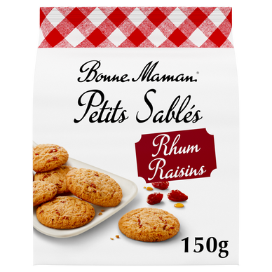 Petits sablés rhum raisins BONNE MAMAN sachet 150g