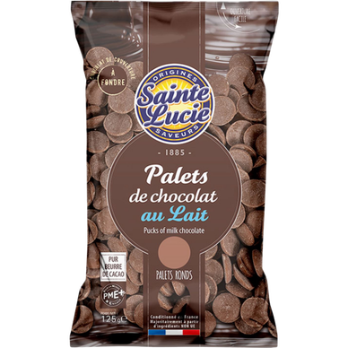 Palets de chocolat au lait 125g nouveau