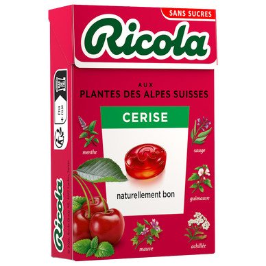 Bonbons cerises s/sucres avec édulcorants RICOLA boîte 50g