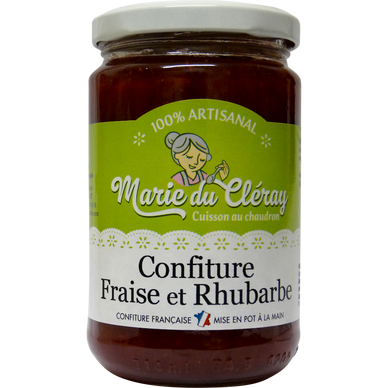 Confiture de fraise rhubarbe, MARIE DU CLERAY, pot de 350g