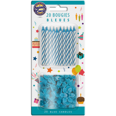 Bougies bleues SAINTE LUCIE, x20