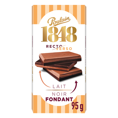 POULAIN 1848  recto/verso lait & noir fondant tablette 95g